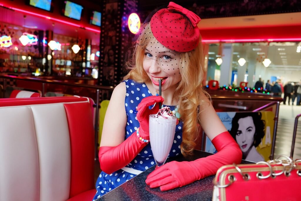 pin-up, fortieth, 50s, american cafe, retro, hollywood, vintage, america, café, hat, young woman, fashion, person, poster, hollywood, hollywood, hollywood, hollywood, hollywood